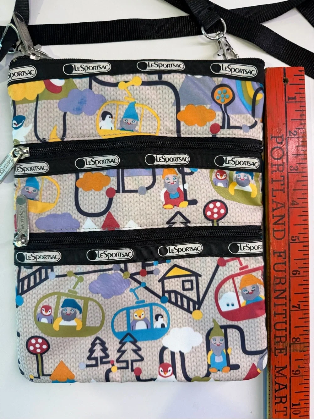 LeSportsac Multi-Color Cable Car Print Crossbody Bag